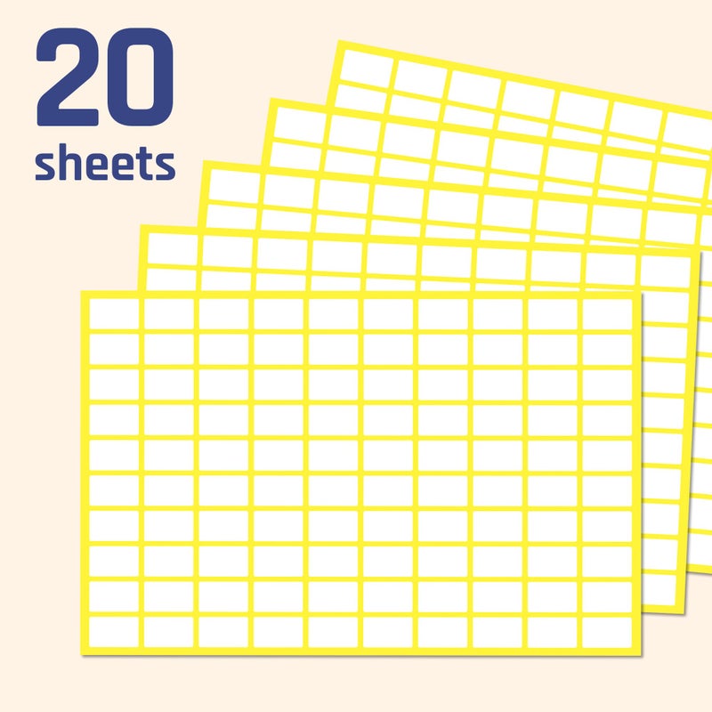 TownStix 0.5" x 0.3", 2000 Pack - Small Price Stickers, White Label Stickers to Write On - Image 3